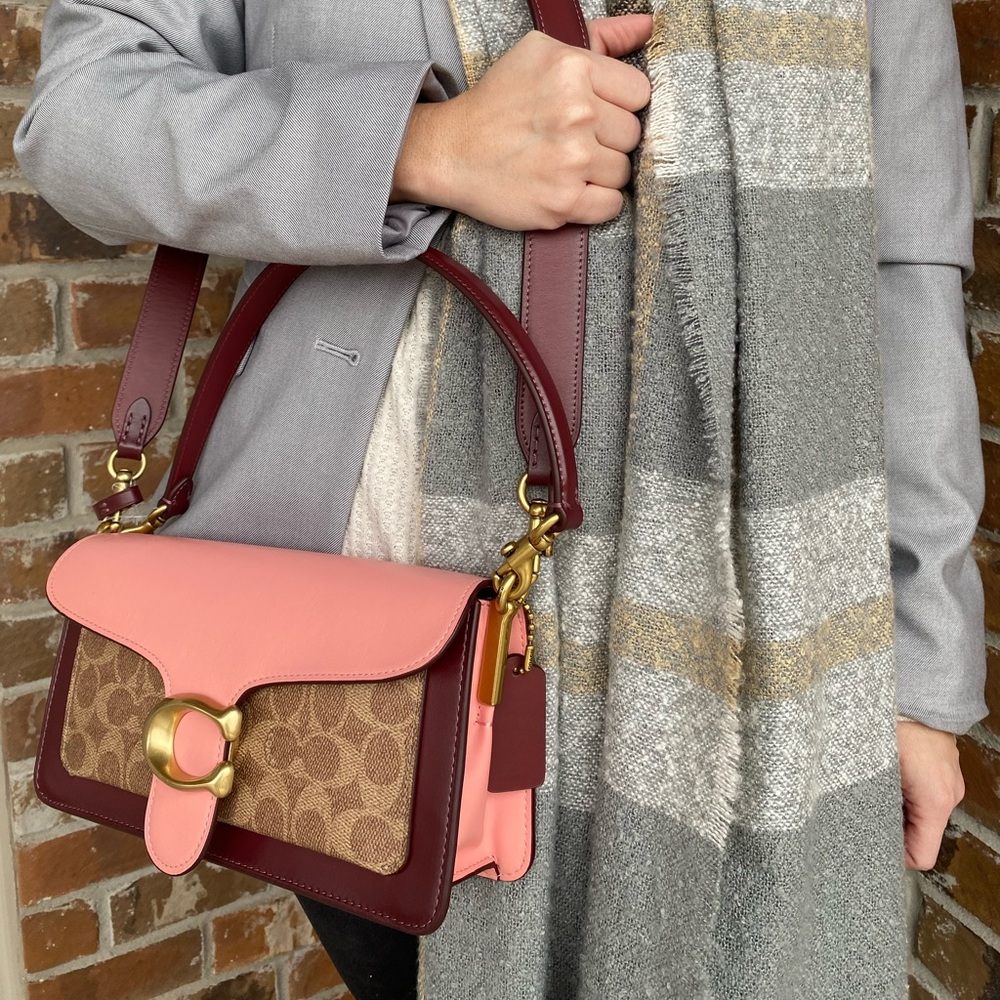 NWT Coach Tabby Shoulder Bag 26 Candy Pink Tan Signature Brass